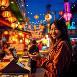 experiencia pagar con móvil en mercadillo nocturno